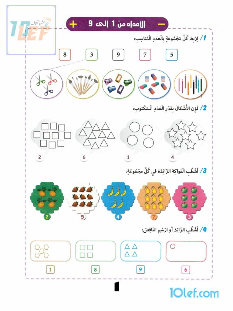 تمارين رياضيات سنة أولى