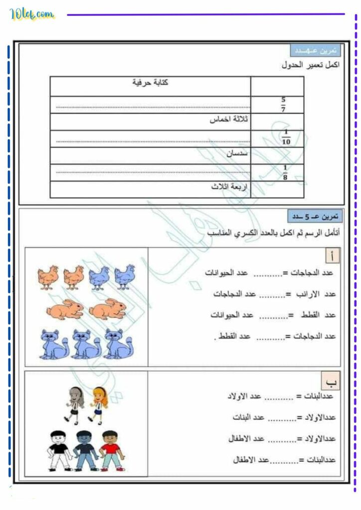  التصرف في الاعداد الكسرية 