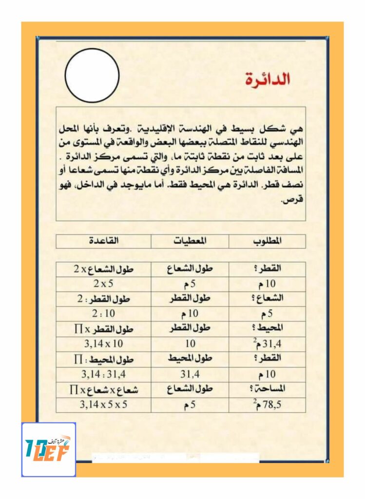 قواعد في الرياضيات سنة السادسة 3