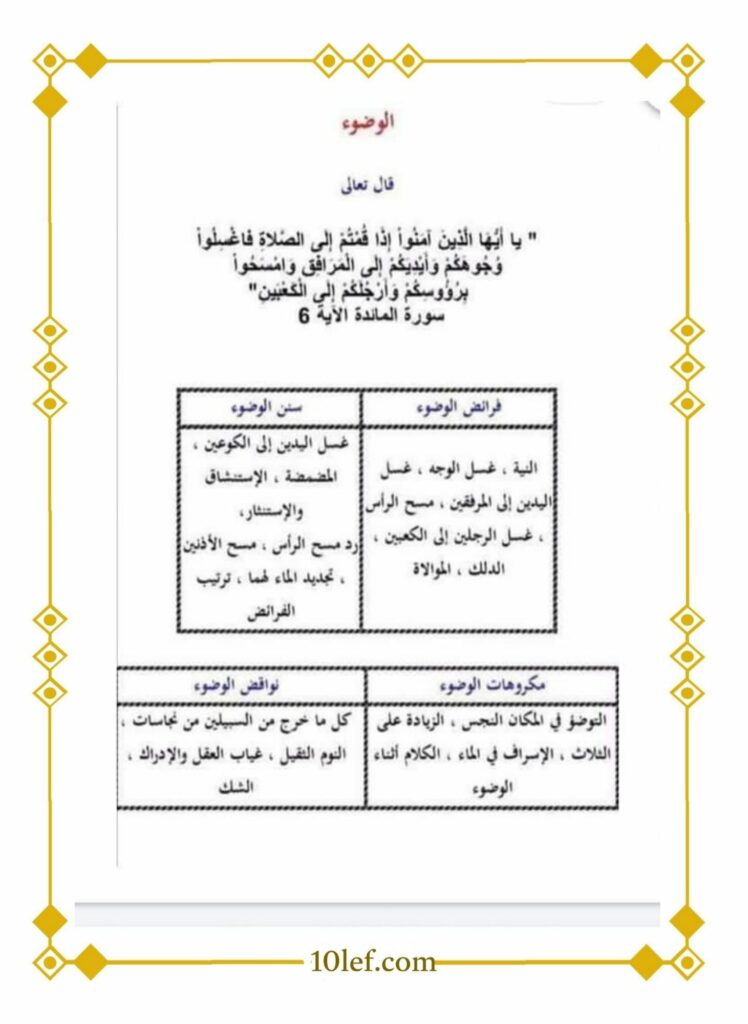 دروس تربية اسلامية سنة خامسة