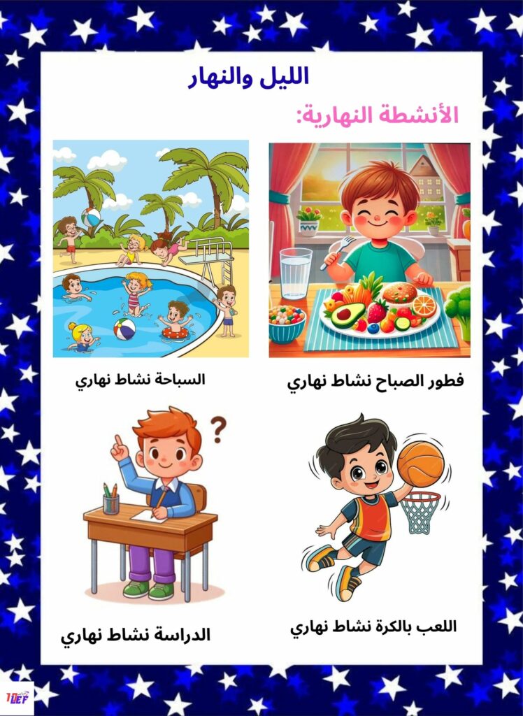 بحث حول الليل والنهار سنة أولى إبتدائي