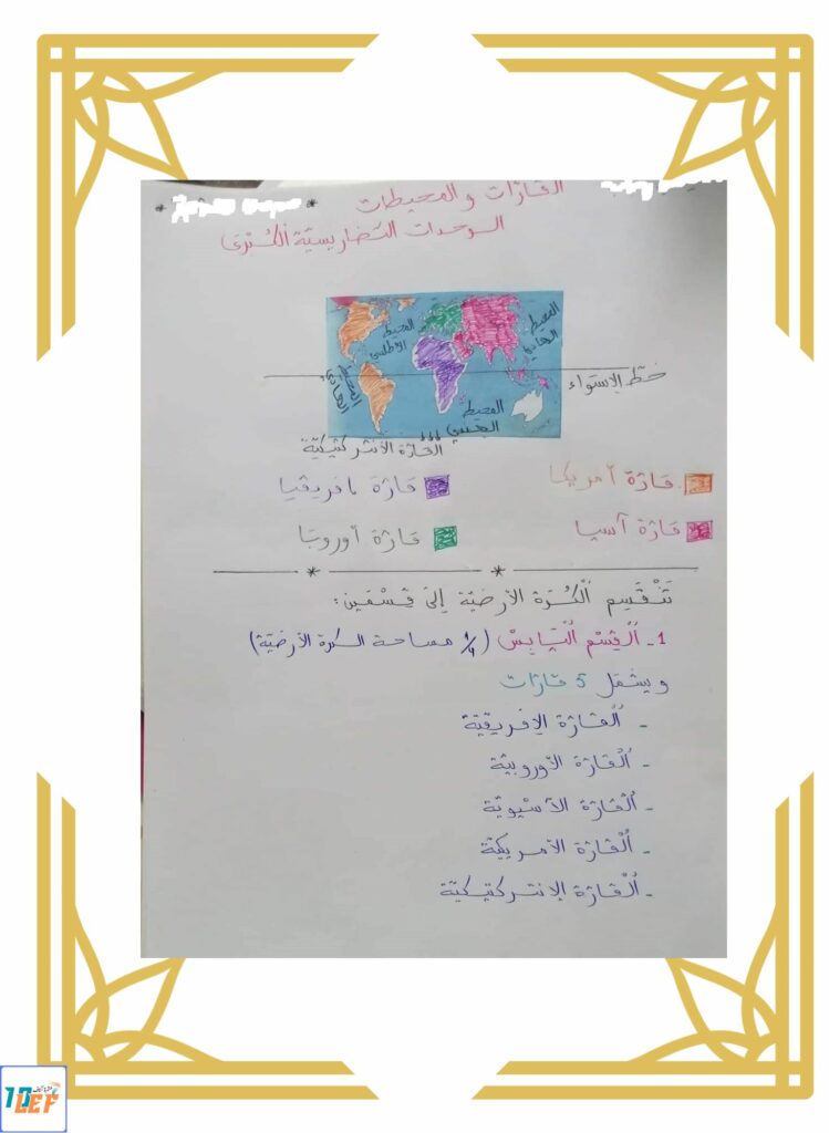 تلخيص تاريخ و جغرافيا سنة خامسة